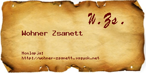 Wohner Zsanett névjegykártya